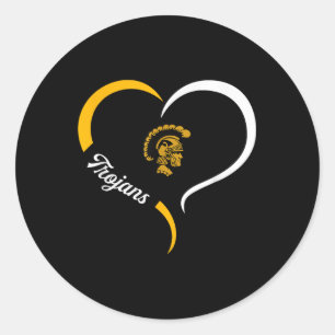 Adesivo Carrollton Trojans Logotipo Half Heart Slogan Hs