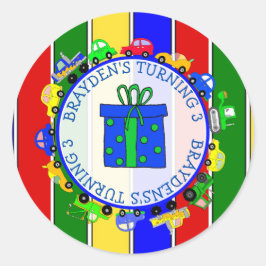 Adesivo Carros, Caminhões, Vinhetas de Aniversário do Rapa