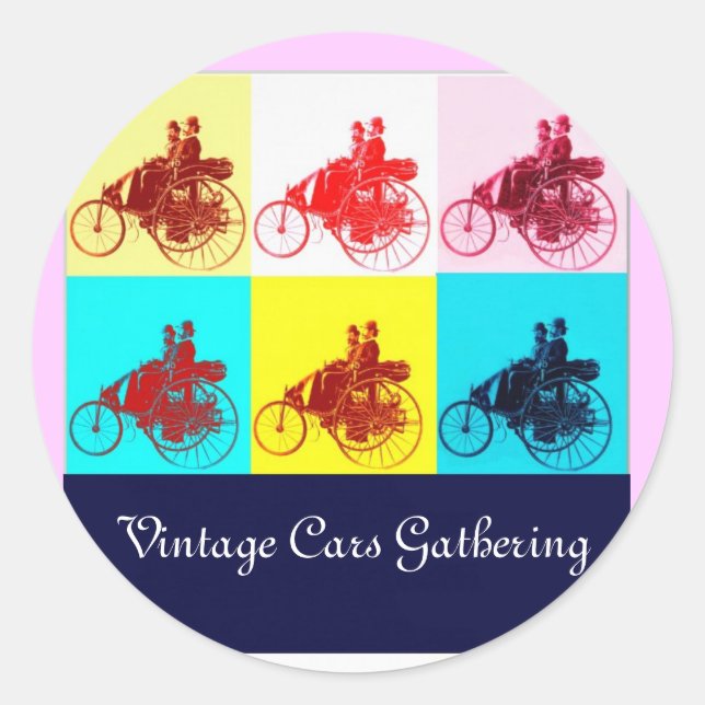 Adesivo Carros vintage Reunindo Arte Pop (Frente)