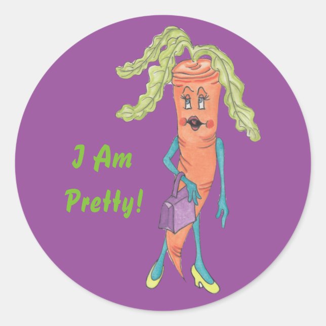 Adesivo Carrot Cara Glossy Round Sticker (Frente)