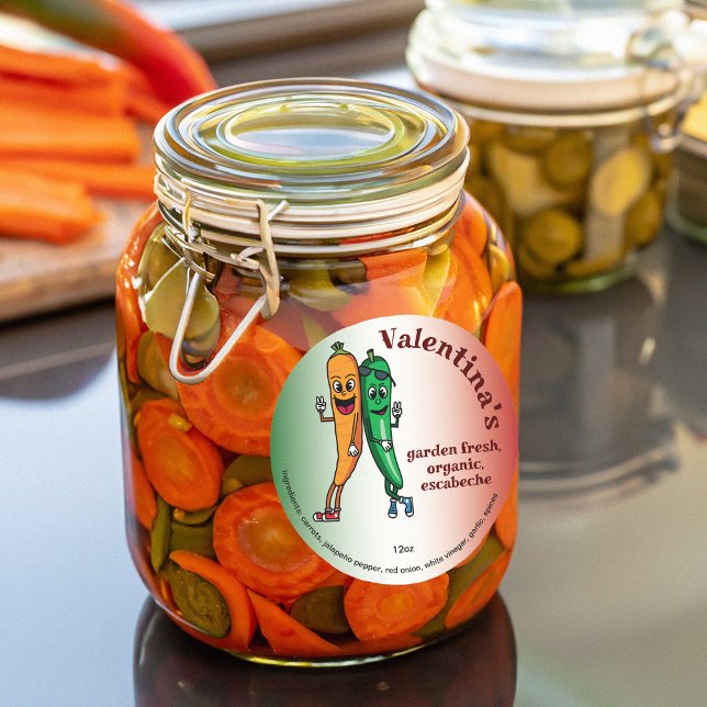 Adesivo Carrot e Pepper Pals Cartoon Escabeche Pickle (Criador carregado)