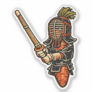 Adesivo Carrot Kendo — Artes Marciais de Legumes Divertida