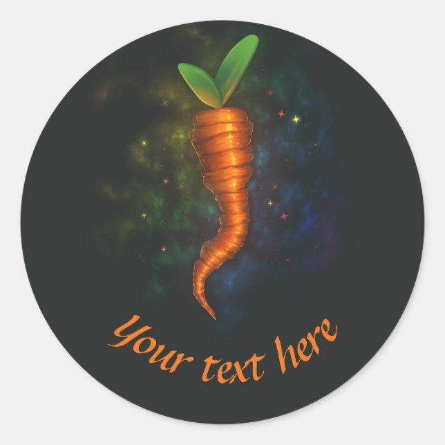 Adesivo Carrot neon rotule seu texto aqui design saboroso (Frente)