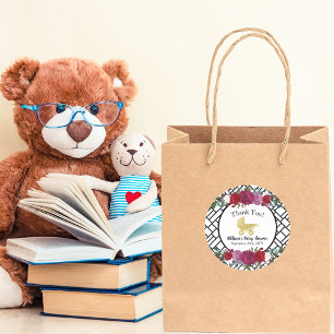 Adesivo Carruagem de bebê Dourada Elegante Obrigado