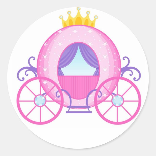 Adesivo Carruagem de Princesa Rosa! Presente excelente! (Frente)