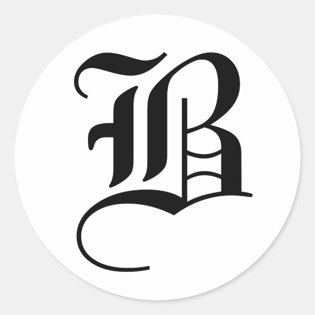 Adesivo Carta B: Alfabeto Casado por Janz White (Frente)