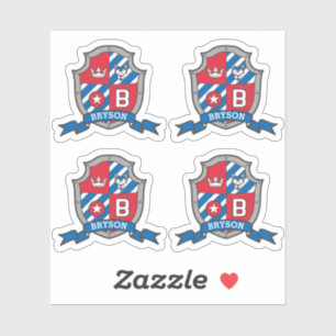 Adesivo Carta B nome personalizado Bryson wolf dog cavalei