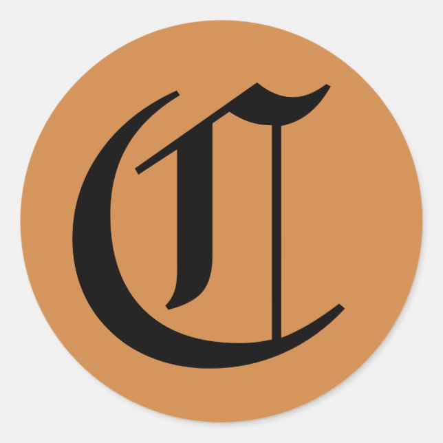 Adesivo Carta C: Alfabeto Casado por Janz Peru Dourado (Frente)