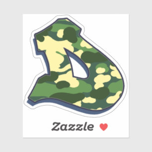 Adesivo Carta D - Camo Green