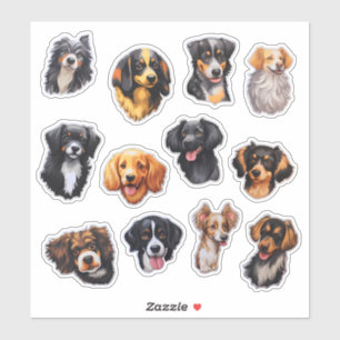 Adesivo Carta de Cachorro de Aquarela