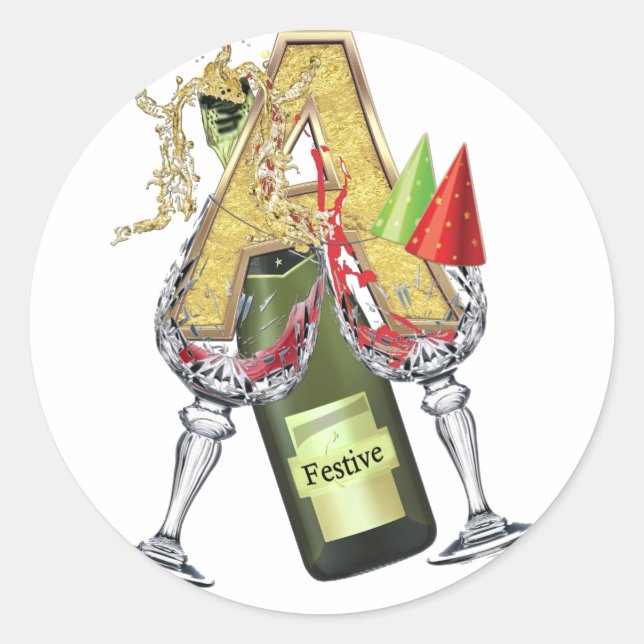 Adesivo Carta de celebração A Zazzle (Frente)