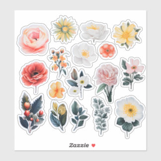 Adesivo Carta de Escritório de Flores de Aquarela