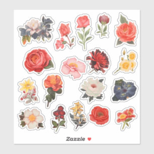 Adesivo Carta de Escritório de Flores de Aquarela