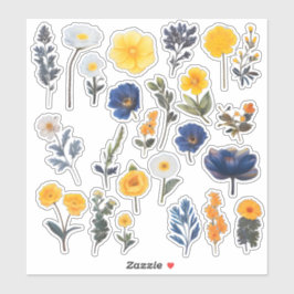 Adesivo Carta de Escritório de Flores de Aquarela