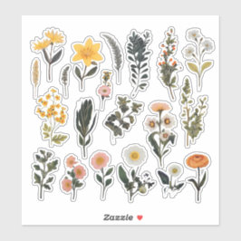 Adesivo Carta de Escritório de Flores de Aquarela