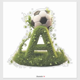 Adesivo Carta de Grama Verde Topiaria Com Bola de Futebol