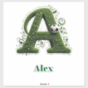 Adesivo Carta de Grama Verde Topiaria Com Bola de Futebol