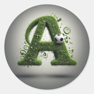 Adesivo Carta de Grama Verde Topiaria Com Bola de Futebol