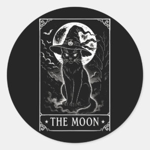 Adesivo Carta de Tarot Lua Crescente e Chapéu de Bruxa de 