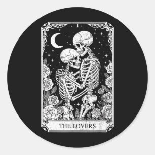 Adesivo Carta de Tarot Os Amantes Esqueleto Goth Halloween
