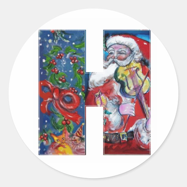 ADESIVO CARTA DO NATAL B / PAPAIS NOEIS COM MONOGRAMA DE V (Frente)