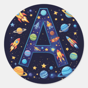 Adesivo 🚀 Carta Espacial A Foguetes Planetas Estrelas Cri