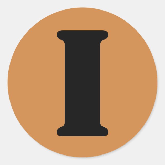 Adesivo Carta I - Alfabeto Estêncil por Janz Peru Dourado (Frente)