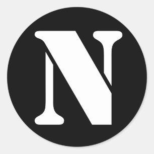 Adesivo Carta N - Alfabeto Estêncil de Janz Preto