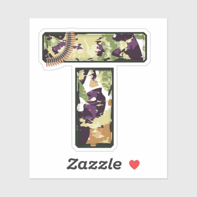 Adesivo Carta T com Textura de camuflagem militar (Folha)