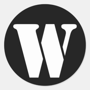 Adesivo Carta W - Alfabeto Estêncil de Janz Preto