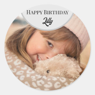 Adesivo Cartão com fotos de Feliz aniversário Personalizad