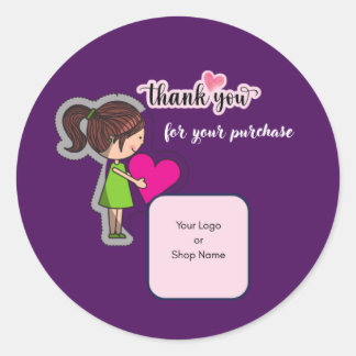 Adesivo Cartão de Agradecimento Personalizado para Etiquet
