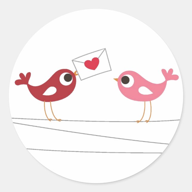Adesivo Cartão de Amor de Aves (Frente)