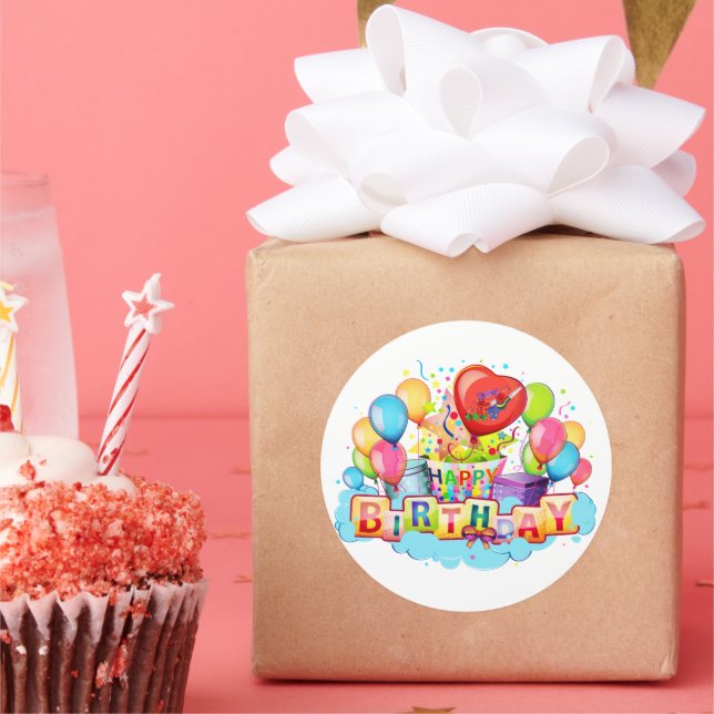 Adesivo Cartão de Aniversário Feliz (genérico) (Festa)