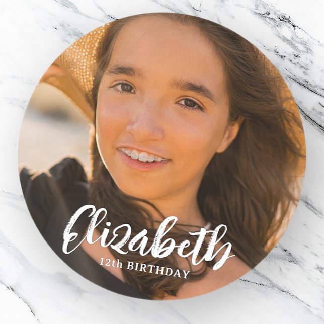 Adesivo Cartão de Boas Festas de Aniversário com Script Mo (Criador carregado)