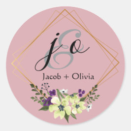 Adesivo Cartão de Casamento Minimalista Criativo De Beige