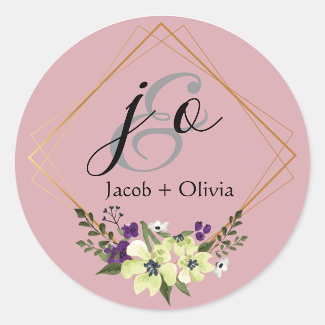 Adesivo Cartão de Casamento Minimalista Criativo De Beige  (Frente)