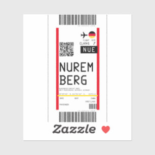 Adesivo Cartão de embarque a Nuremberga (NUE)