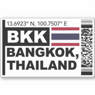 Adesivo Cartão de Embarque BKK Bangkok - Viagem à Tailândi