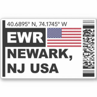 Adesivo Cartão de Embarque EWR Newark - Viagem Nova Jersey