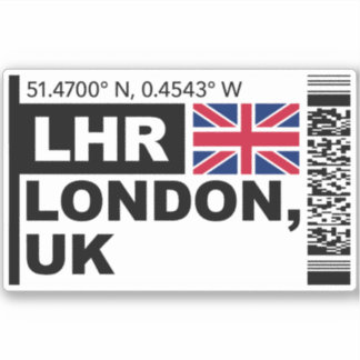 Adesivo Cartão de Embarque LHR Londres - Inglaterra, Reino