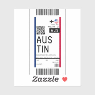 Adesivo Cartão de embarque para Austin (AUS)