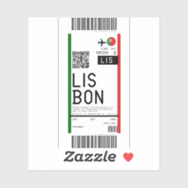 Adesivo Cartão de embarque para Lisboa (LIS)