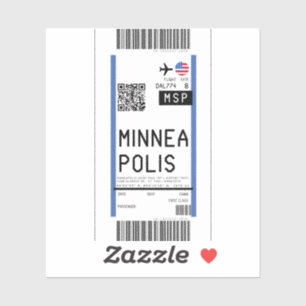 Adesivo Cartão de embarque para Minneapolis (MSP)
