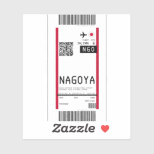 Adesivo Cartão de embarque para Nagoya Japan (ONG)