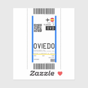 Adesivo Cartão de embarque para Oviedo (OVD)