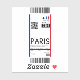 Adesivo Cartão de embarque para Paris (CDG)