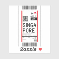 Cartão de embarque para Singapura (SIN)