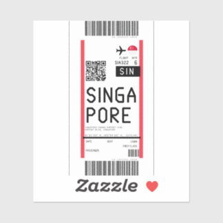 Adesivo Cartão de embarque para Singapura (SIN)