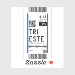Adesivo Cartão de embarque para Trieste (TRS)